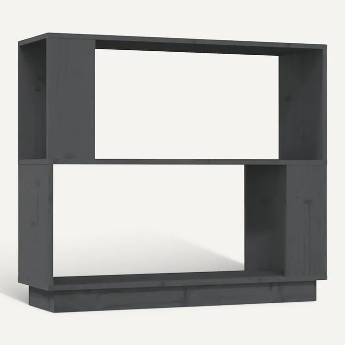 **Moderne open boekenkast van donker hout**