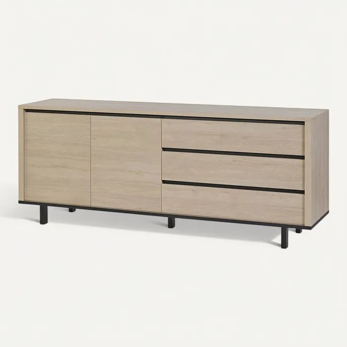 **Moderne kast met strakke lijnen en neutrale kleuren**