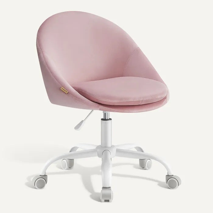 **Luxe roze bureaustoel met verstelbare hoogte en wielen**